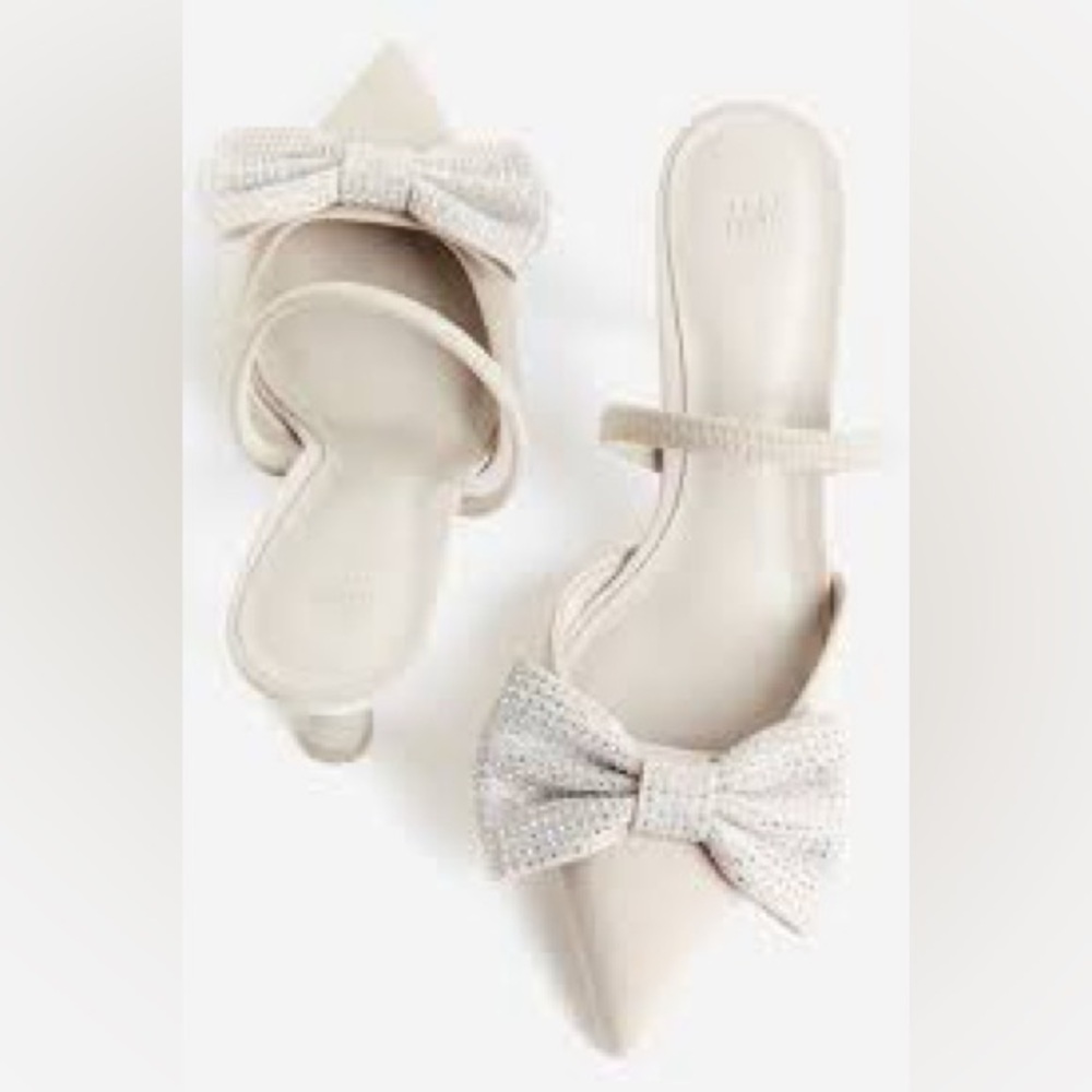 H&M Bow Detail Slingback Heels - Picture 2 of 6